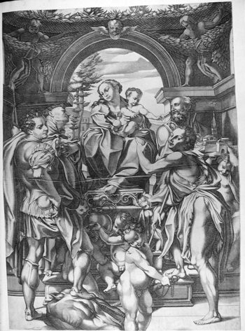 Maria mit dem Christuskind, Hll. Georg, Petrus, Geminianus von Modena und Johannes dem Täufer - Madonna di San Giorgio
