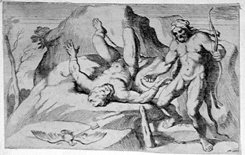Prometheus wird durch Herakles befreit