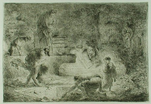 Tobit und die Sieben Werke der Barmherzigkeit  - Begraben der Toten
