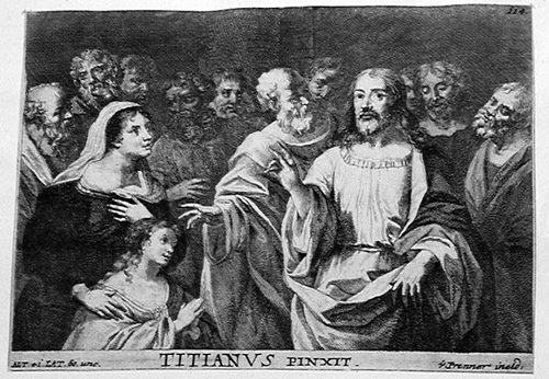 Segnender Christus mit Gefolge