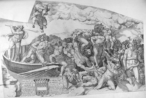 Der höllische Fährmann Charon mit den Verdammten