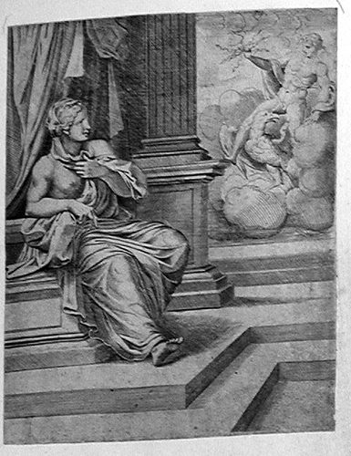 Jupiter und eine thronende Frau