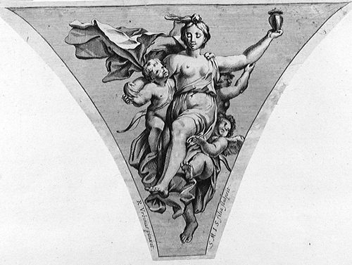 Psyche von drei Amoretten getragen
