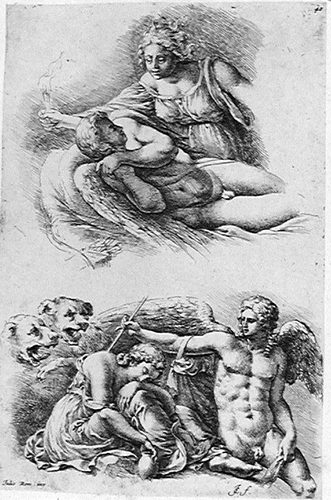 Amor und Psyche, Hypnos schläft ein Mädchen ein