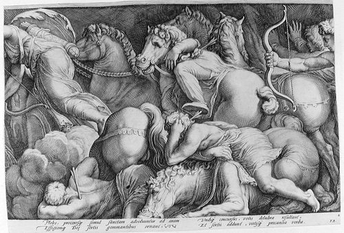 Niobe rühmt sich selbst gegenüber Leto; Mutter von Apollo und Diana, die aus der Rache ihre Kinder töten