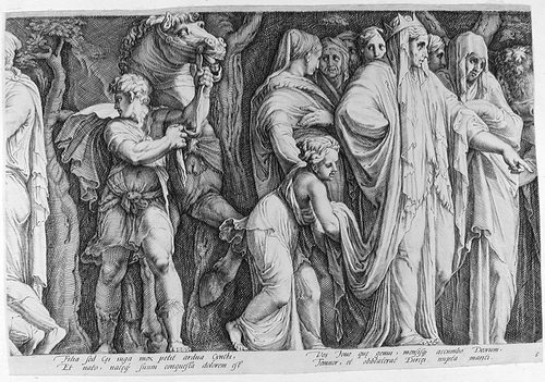 Niobe rühmt sich selbst gegenüber Leto; Mutter von Apollo und Diana, die aus der Rache ihre Kinder töten