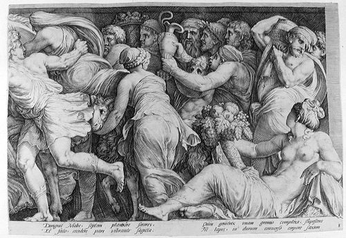 Niobe rühmt sich selbst gegenüber Leto; Mutter von Apollo und Diana, die aus der Rache ihre Kinder töten