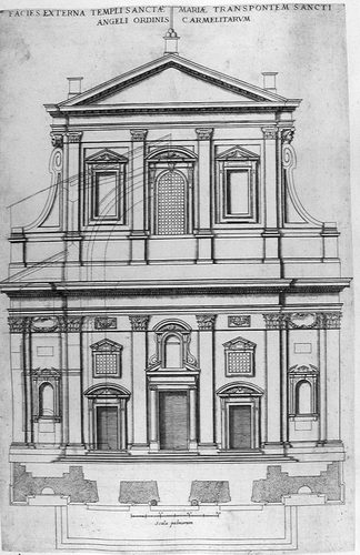 Santa Maria in Transpontina in Rom - Aufriß der Fassade