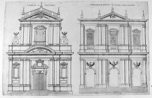 Santa Maria della Vittoria und San Gregorio Magno in Rom - Aufrisse der Fassade