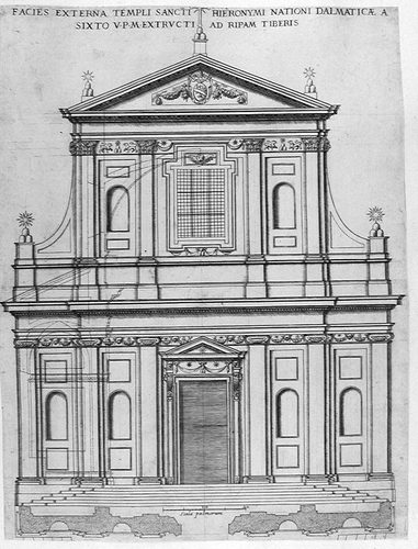 San Girolamo Degli Illirici o Degli Schiavoni in Rom - Aufriß der Fassade