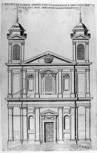 San Atanasio dei Greci in Rom - Aufriß der Fassade