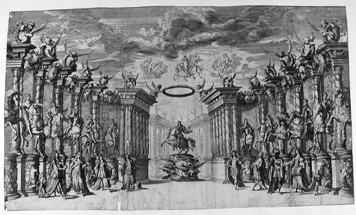 Bühnenbild mit der Verehrung von Kaiser Leopold I.