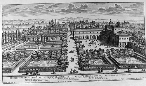 Giardino del Villa Medici in Rom - Luftbild
