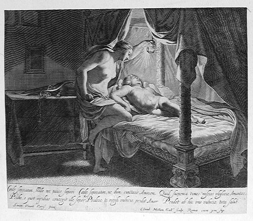 Psyche belauscht den schlux ernden Amor