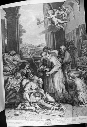 Allegorische Darstellung - Minerva und Apollo krönen Genius von Frankreich und übergeben ihm die Wissenschaften und Künste