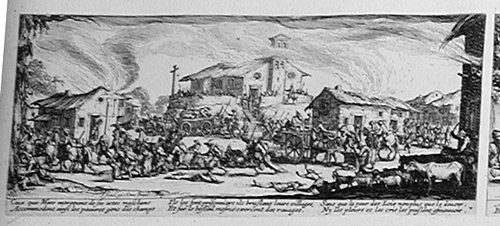 Die Zerstörung und Verbrennung eines Dorfes