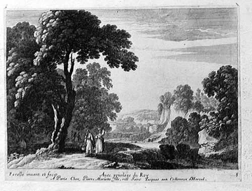 Landschaft mit zwei Frauen mit Körben