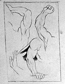 Drei Studien von Händen